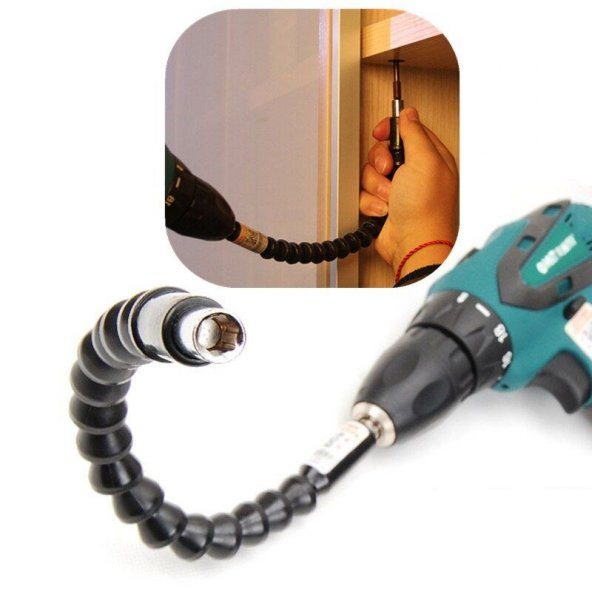 Esnek Matkap Ucu Körüklü Oynarbaşlık Uzatma Şarjlı Vidalama Ucu - 7