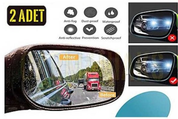 Araç oto Araba Dikiz Aynası Yağmur Kaydırıcı film Kolay Görüş Buğu Önleyici Su itici Kış engelleyici - 2