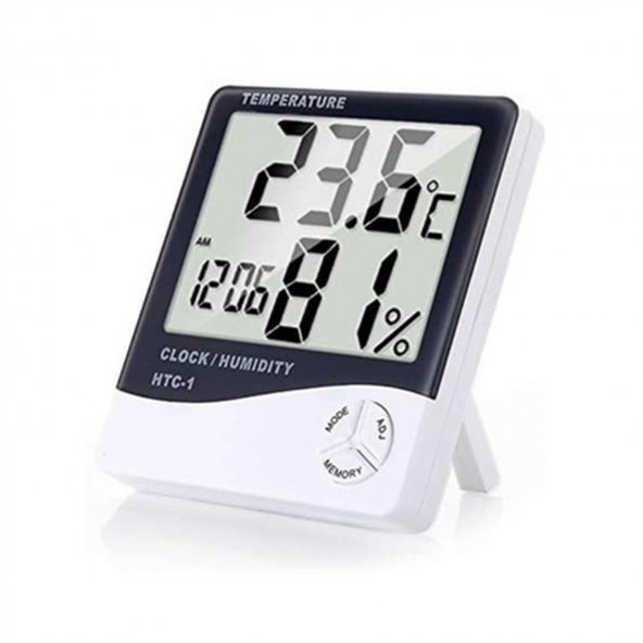 Dijital Termometre Sıcaklık Ve Nem Ölçer Masa Saati Alarm Higrometre Ev İşyeri Bebek Çoçuk Odası - 5