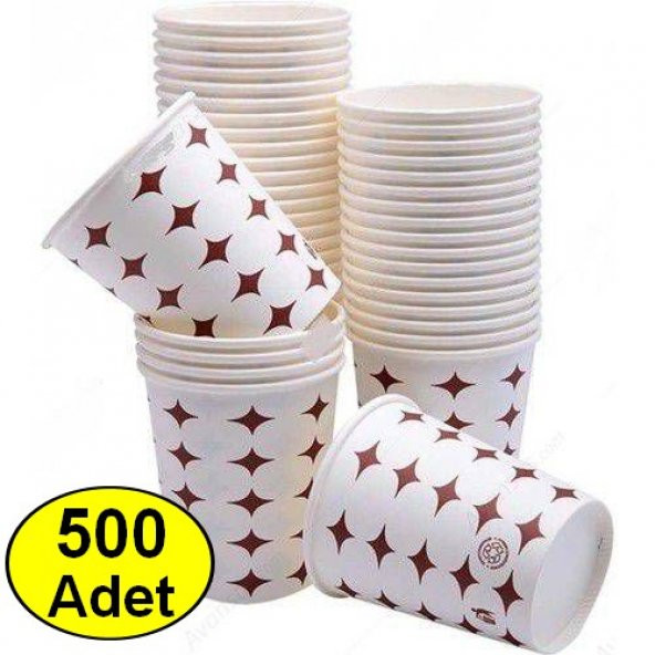 500 ADET Karton Bardak ( 1. KALİTE ) 7 Oz Kullan At Karton Bardak Kağıt Bardak Piknik Bardak