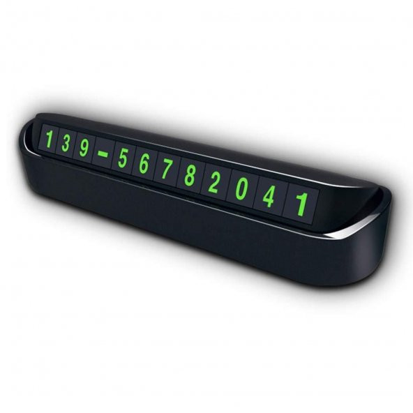 Araç İçi Numaratör Park Telefon Numarası Numaratik Tel Fosforlu SİYAH - 4