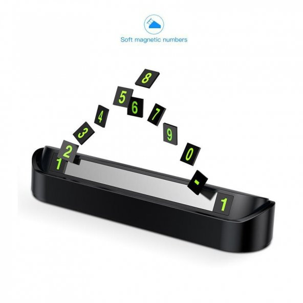 Araç İçi Numaratör Park Telefon Numarası Numaratik Tel Fosforlu SİYAH - 6