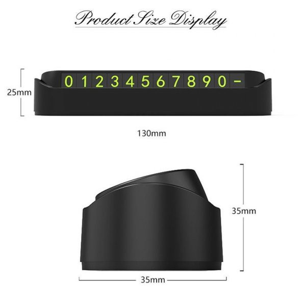 Araç İçi Numaratör Park Telefon Numarası Numaratik Tel Fosforlu SİYAH - 7