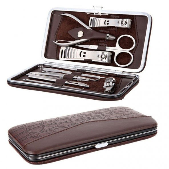 12li Manikür Pedikür Tırnak Bakım Seti Takımı Çantalı Tırnak Makası Manikür Bıçağı Akne İğnesi