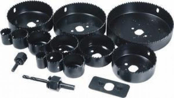 16 Parça Panç Seti Ahşap Kartonpiyer Sunta Alçıpan Delici Testere Takımı Profesyonel Buat Açma Apara - 2