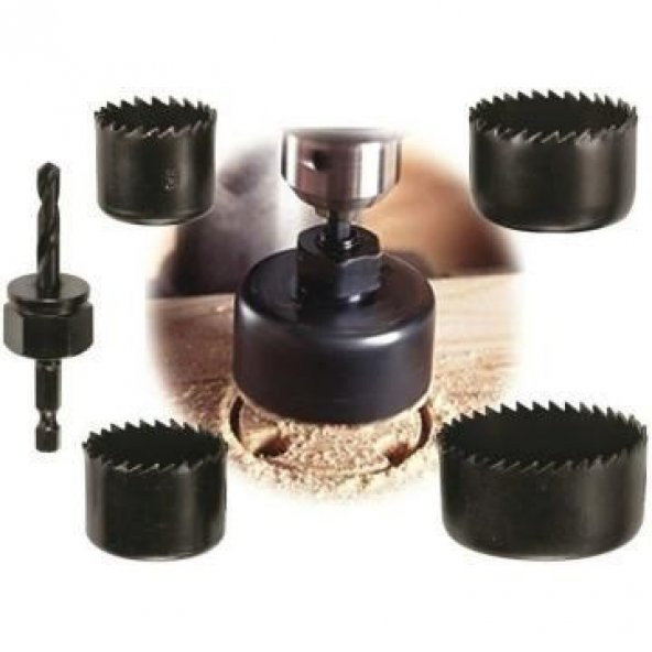 16 Parça Panç Seti Ahşap Kartonpiyer Sunta Alçıpan Delici Testere Takımı Profesyonel Buat Açma Apara - 3