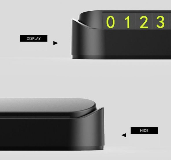 Araç İçi Numaratör Park Telefon Numarası Numaratik Tel Fosforlu SİYAH - 8