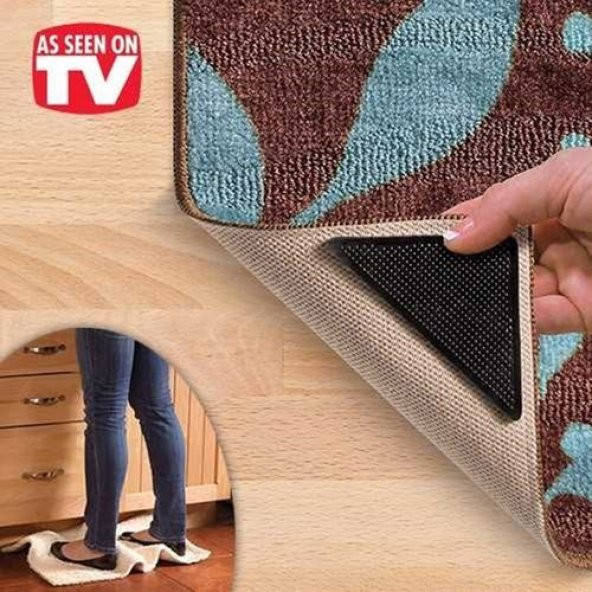 Halı Kaydırmaz Bant 4 Adet Ped Halı Kayma Önleyici Halı Kilim Kaydırmaz - 3