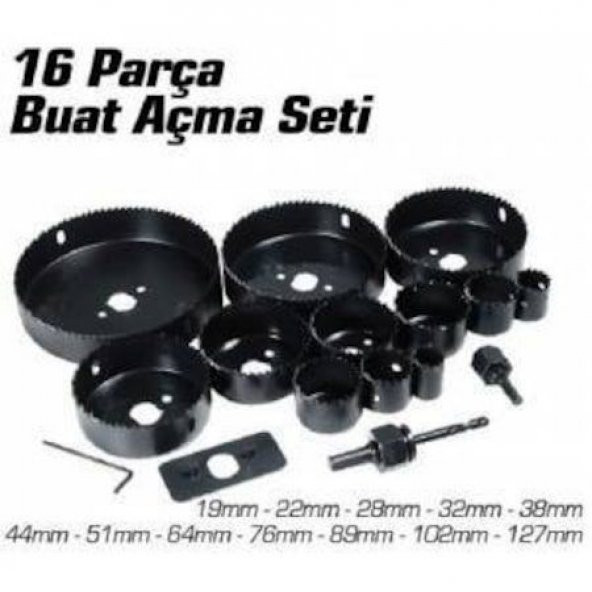 16 Parça Panç Seti Ahşap Kartonpiyer Sunta Alçıpan Delici Testere Takımı Profesyonel Buat Açma Apara - 6