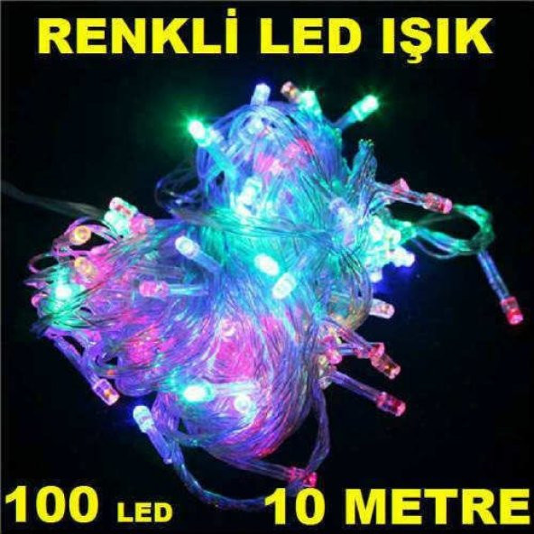 10mt 100 Led Işık Renkli Noel Yılbaşı Agaç Süsleme Parti Eylence Süs Disko Bar Süsleme - 6