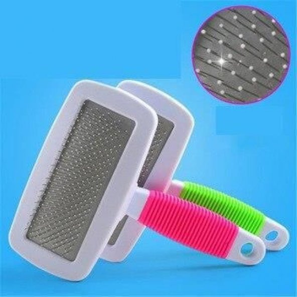 Kedi Köpek Evcil Hayvan Tüy Tarama Fırçası Pire Taragı Kaşıma Fırçası Telli Küçük Boy Fırça Tarak - 5