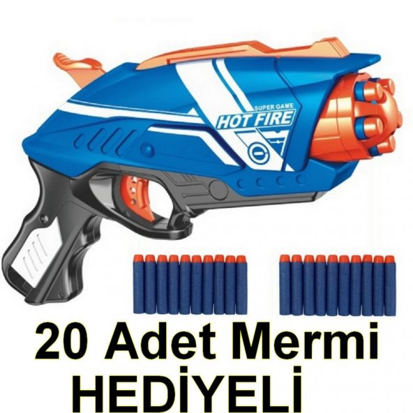 Nerf Tabanca Döner Namlu Dart Atan Silah Döner Başlıklı Silah + 20 Adet Yumuşak Dart Hediye ürün görseli 1