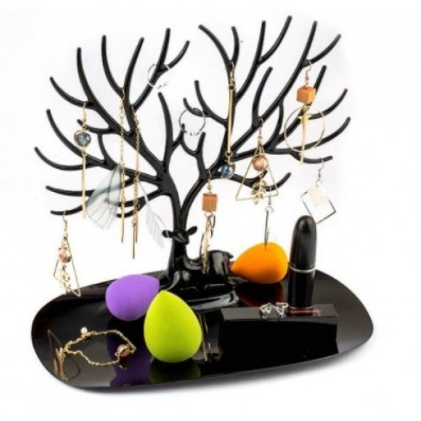 Geyik Tasarımlı Takı Standı Yüzük Küpe Mücevher Organizer Askı