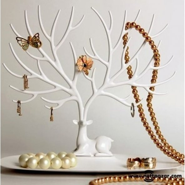 Geyik Tasarımlı Takı Standı Yüzük Küpe Mücevher Organizer Askı - 2