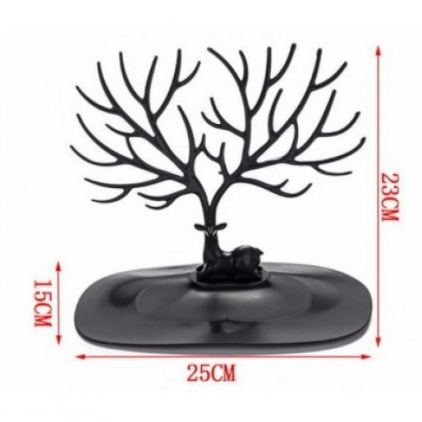 Geyik Tasarımlı Takı Standı Yüzük Küpe Mücevher Organizer Askı - 4