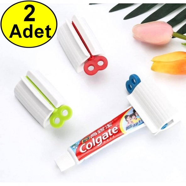Diş Macunu Sıkacağı 2 ADET Çevirmeli Manuel Diş Macun Sıkma Makine Macun İsraf Önleyici Sıkacak - 3