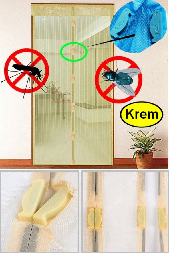 Mıknatıslı Kapı Sinekliği Pencere Pimapen Sineklik Mıklatıslı Kapı Tülü Sineklik Perde 90 *210 - KRE - 7