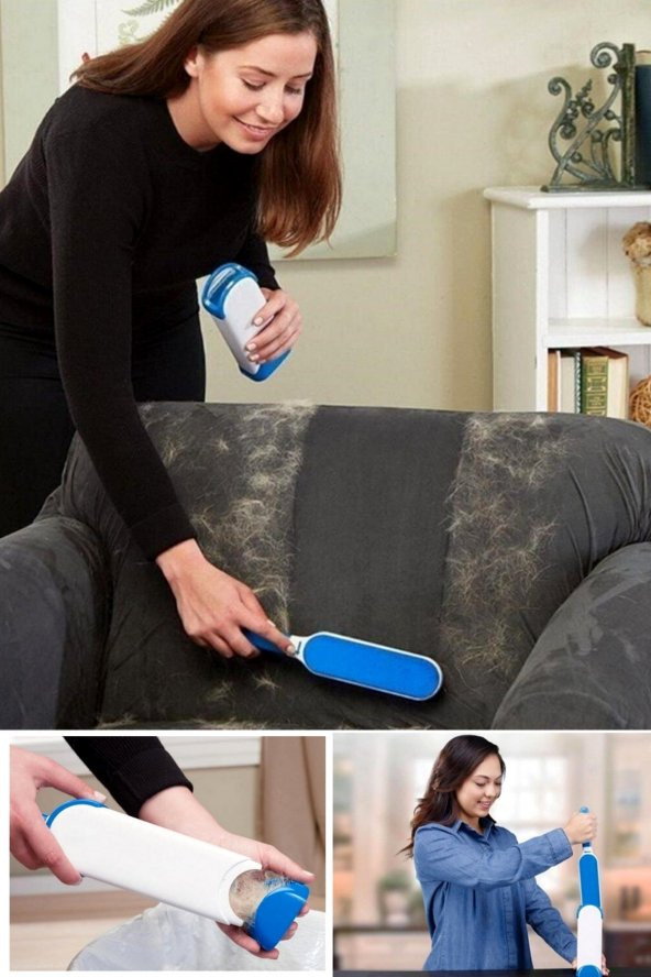 2 Li Set Kıl Tüy Toplayıcı Tarak Kedi Köpek Fırçası Toz Temizleyici Rulo Tüy Alıcı