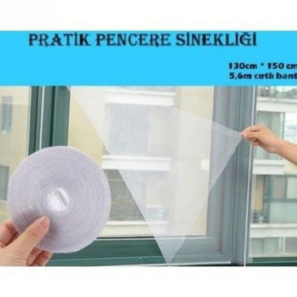 Pencere Sinekliği Kesilebilir Cırt Bantlı Yapışkanlı 130cm X 150cm Çıkarılabilir Tül Sineklik - 5