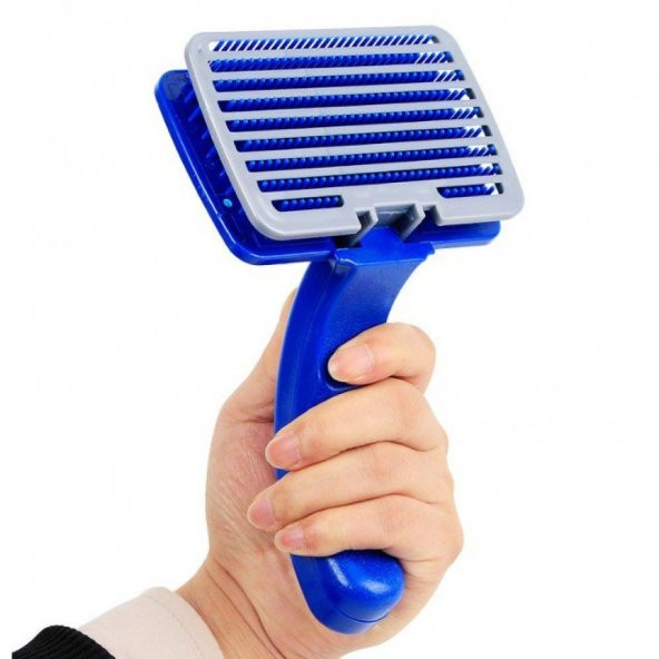 KEDİ KÖPEK TARAĞI BAKIM FIRÇASI SETİ TÜY TOPLAMA ALICI TOPARLAYICI TARAK EVCİL HAYVAN TARAĞI -K1MAVİ - 3