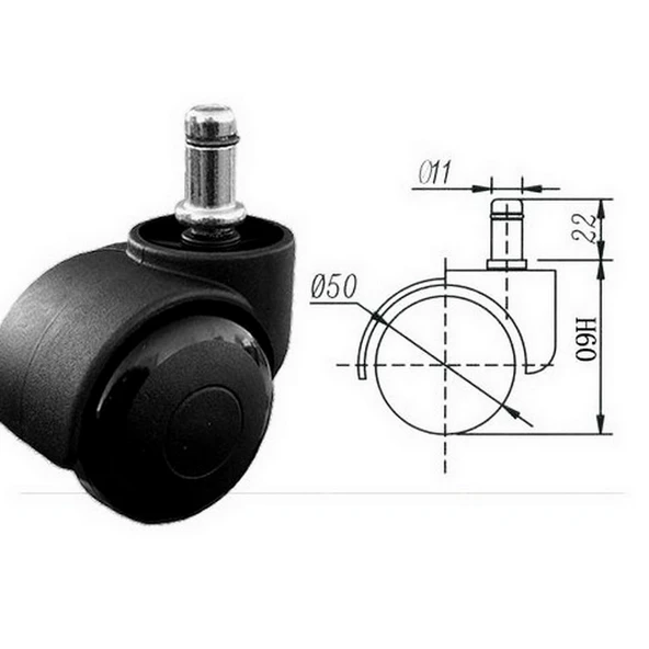 Ofis Koltuğu Tekerleği Koltuk Tekeri 5 ADET Sandalye Tekerleği Dönerli Tekerlek - 3