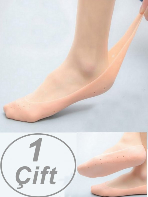 Ayak Topuk Çatlak Çorabı Silikon Patik Gizli Jel Ayak Yastık Pedi Ten Rengi Nasır Önleyici Patik