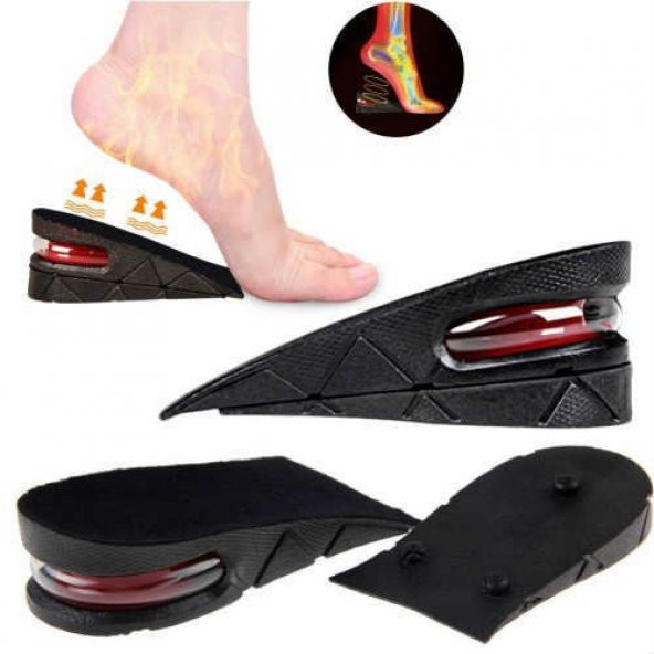 Hava Yastıklı Boy Uzatıcı Ayak Tabanlık Boy Uzatan Gizli Topuk 5 Cm Ayakkabı Platform Dolgu Yükselt - 3
