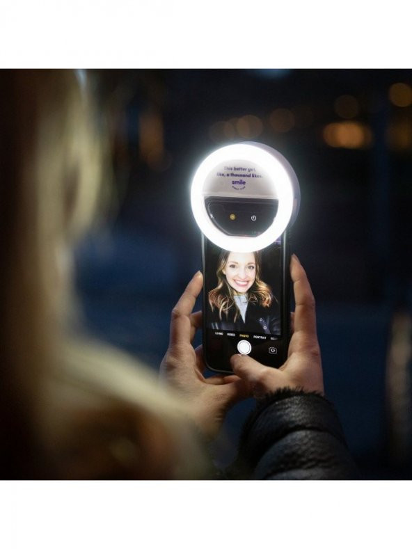 Selfie Işığı 3 Kademeli Led Aydınlatma Telefon Aparatı Güçlü Selfie Led