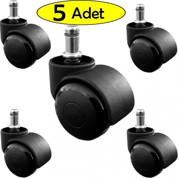 Ofis Koltuğu Tekerleği Koltuk Tekeri 5 ADET Sandalye Tekerleği Dönerli Tekerlek