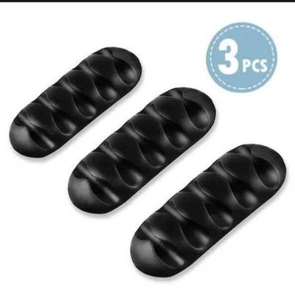 Kablo Düzenleyici Tek Pakette 3 Adet Kablo Düzenleyici Set 5 Kanallı Yapışkanlı Set - 2