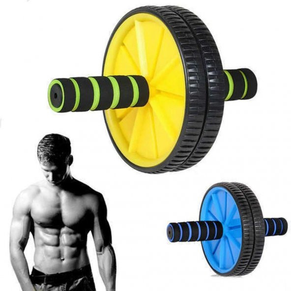 Tekerlekli Şınav Mekik Kardiyo Egzersiz Kas Spor Aleti Ayak Kol Karın Bacak Kası Geliştirme Seti