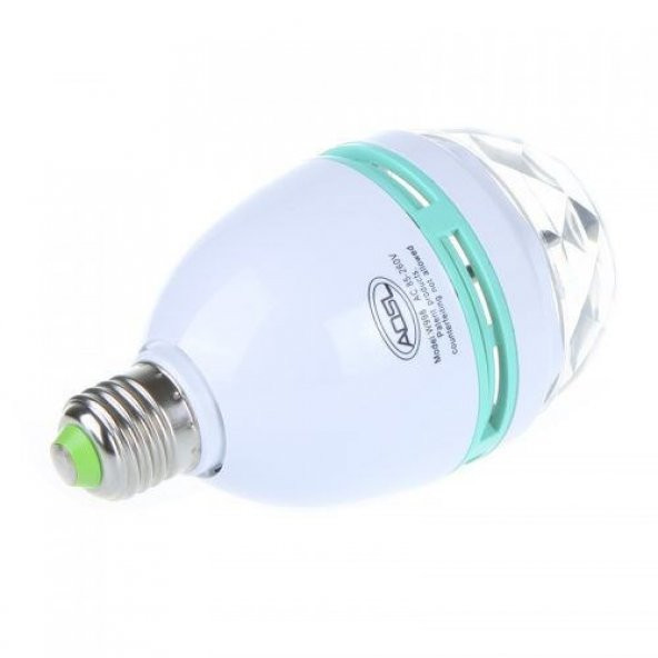 Renkli Disko Ampulü Lambası E27 Duy Led Ampul Dönen Disco Topu Lamba Işık Ampül Hareketli - 3