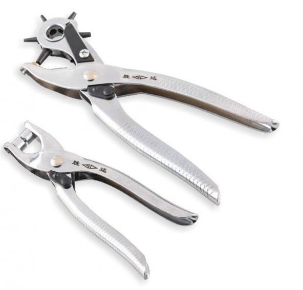 Kemer Delme Aleti ve Çıt Çıt Pensesi 2 Li Set Ayar Başlıklı Kemer Delme Pensesi Delici Kemer Delici Kapsul Pensi - 3