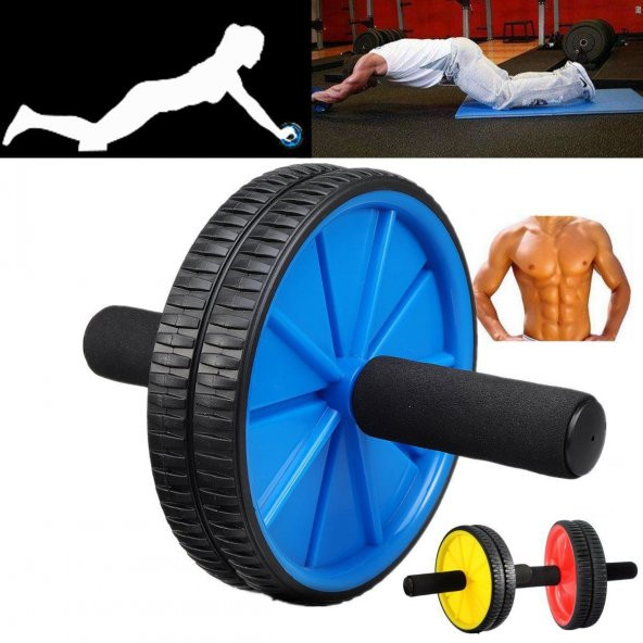 Tekerlekli Şınav Mekik Kardiyo Egzersiz Kas Spor Aleti Ayak Kol Karın Bacak Kası Geliştirme Seti - 2
