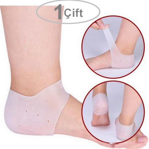 (1 Çift) Ortopedik Silikon Topuk Dikeni Gömleği, Çorabı, Çatlak Koruyucu Topukluk