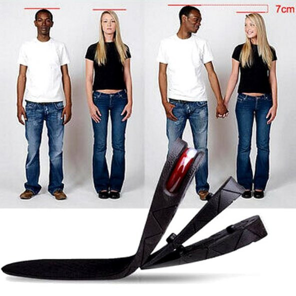 7 Cm Hava Yastıklı Boy Uzatıcı Uzatma Tabanı Gizli Tabanlık Uzatan Topuk Tam Boy Ayakkabı Tabanlığı
