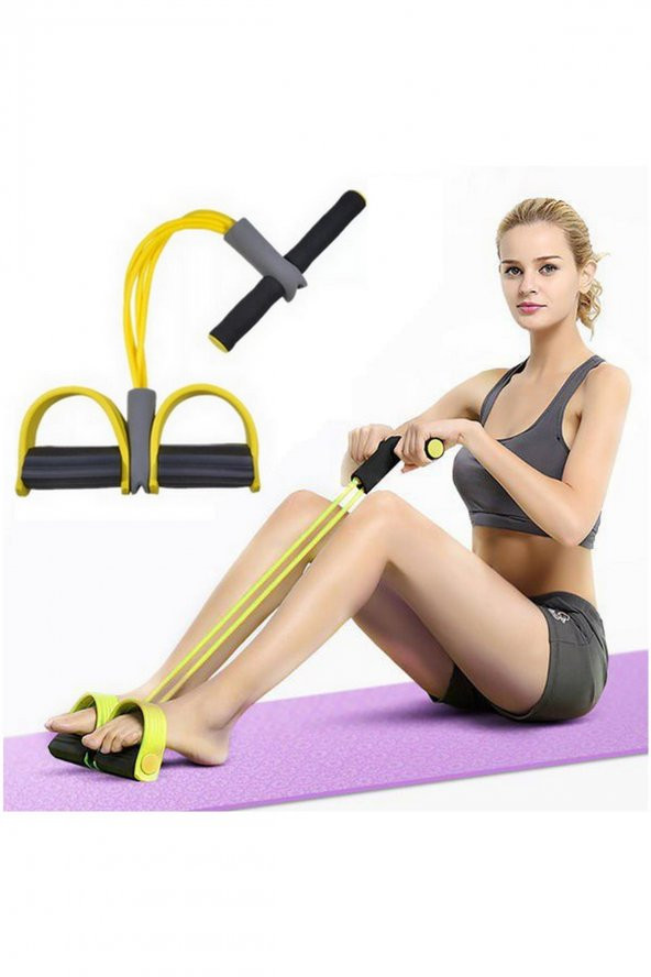 Body Trimmer 4 Lastikli Egzersiz Aleti El Ayak Direnç Yayı Lastiği Spor Vücut Karın Kondisyon Lastik
