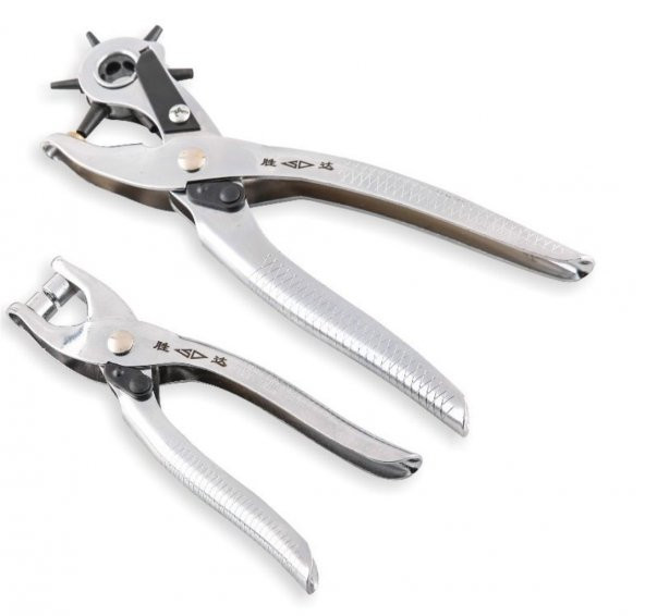 Kemer Delme Aleti ve Çıt Çıt Pensesi 2 Li Set Ayar Başlıklı Kemer Delme Pensesi Delici Kemer Delici Kapsul Pensi - 5