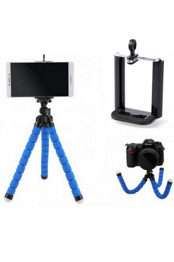 Ahtapot Akrobat Tripod Cep Telefonu Fotoğraf Makinesi Kamera Tripodu Tripot Telefon 26 Cm Süngerli
