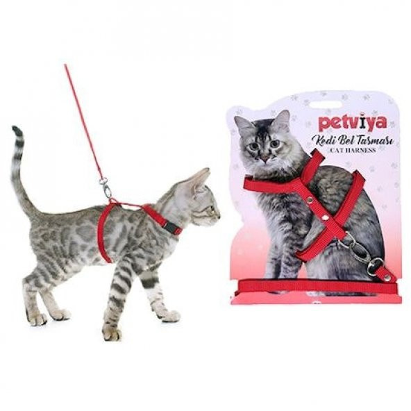 Kedi Tasması Göğüs Tasma Belden Bağlama Yavru Köpek Gezdirme Boyun Bel Desenli Ayarlanabilir - Resim 2