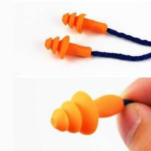 1 Çift Boyun İpli Su Geçirmez Slikon Sünger 3M Kulak Tıkacı Ses Gürültü Yüzme Uyku İçin Tıpa Tıkaç - 3