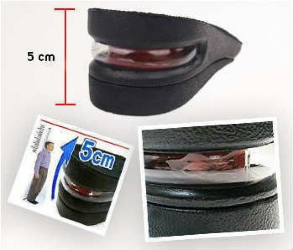 5 cm Boy Uzatıcı Tabanlık Uzatan Ayakkabı Uzatma Tabanlığı Hava Yastıklı Gizli Topuk Taban Yükseltici - 6