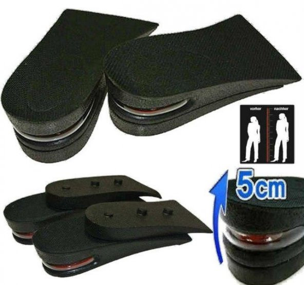 5 cm Boy Uzatıcı Tabanlık Uzatan Ayakkabı Uzatma Tabanlığı Hava Yastıklı Gizli Topuk Taban Yükseltici - 7