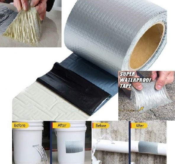 5mtX10cm Süper Güçlü Su Sızdırmaz Çamur Bant Tamir Çatlak Tadilat Çatlak Boru Bandı - 2