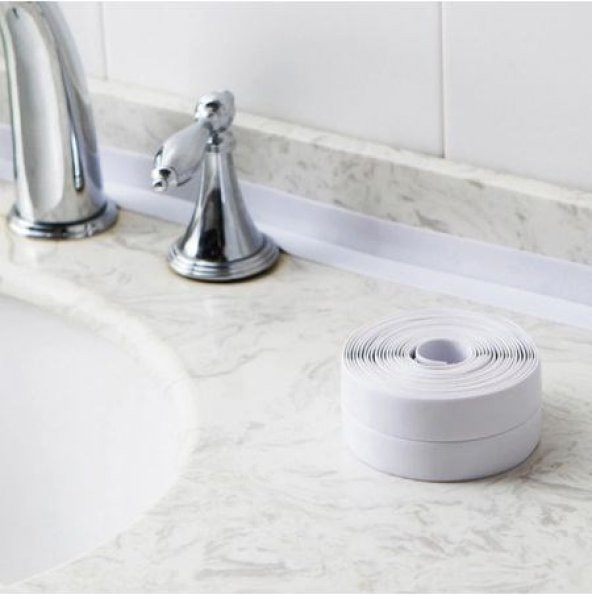 3.2 M BANYO KÜVET MUTFAK LAVABO BEYAZ SU SIZDIRMAZ BANT SU GEÇİRMEZ KENAR BANDI SIZDIRMAZLIK TAMİR 1 - 6