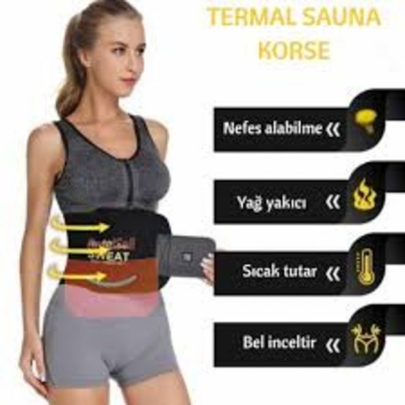 Bel Incelme Kemeri Göbek Zayıflama Terleme Termal Kemer Termal Termal Bel Korse Zayıflama Korsesi - 3