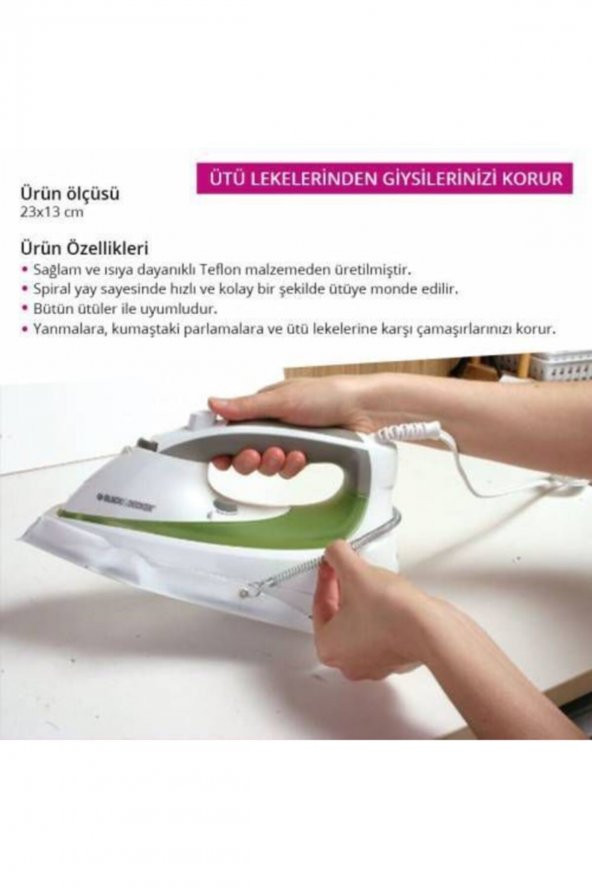 Ütü Altı Ütü Tabanlık Yanmaz Yapışma Yapmaz 1.Kalite Yaylı Ütüleme Altlığı Altlık Teflon Ütü Altlık - 5