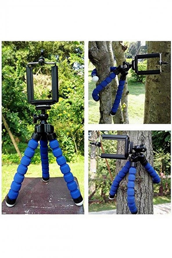 Ahtapot Akrobat Tripod Cep Telefonu Fotoğraf Makinesi Kamera Tripodu Tripot Telefon 26 Cm Süngerli - 4