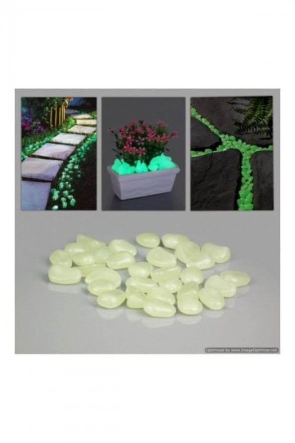 50 Adet Fosforlu Çakıl Taşı Gece Parlayan Fosforlu Çakıl Taşları Akvaryum Dekoratif Fosfor - 4