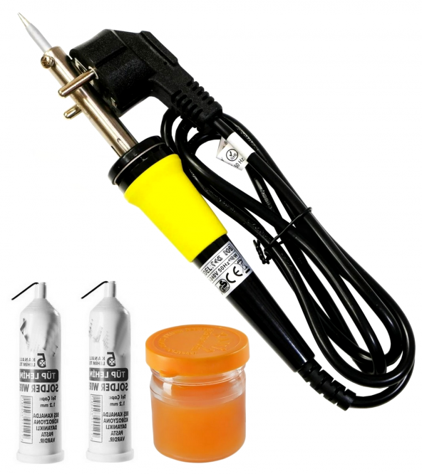 Profesyonel 60w Havya Seti 4 Parça Lehim Tel Pasta Kalem Lehim Havya Makinesi Topraklı Priz